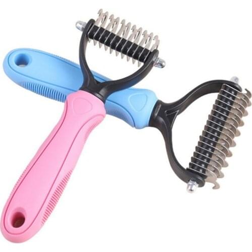 Pets Hair Removal Comb Knot Cutter Brush Double Sided Cat Dog Grooming Shedding Tool Long Curly Hair Cleaner Comb Pet Grooming