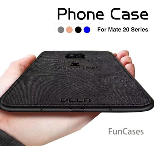 Luxury Fabric Phone Cases For Huawei Mate 20 Pro Case Back Cover Cloth Deer Hard Coque For Huawei Hawei Mate 20 Lite Pro X Shell
