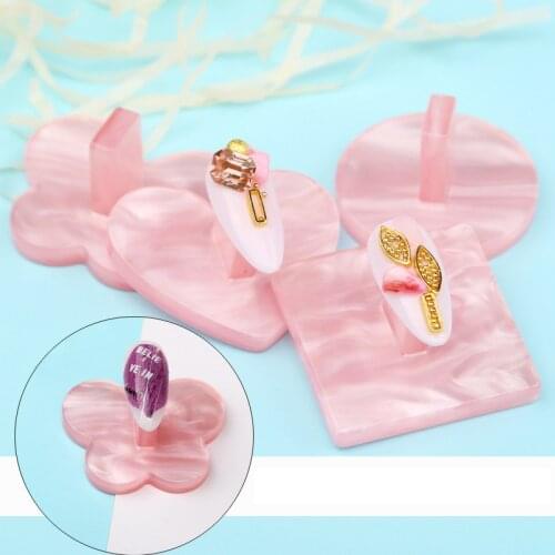 Pink Cat Eye Nail Art Display Stand Butterfly Loving Heart Fashion Japan Decor False Tips Showing Shelf Nail Polish Tools