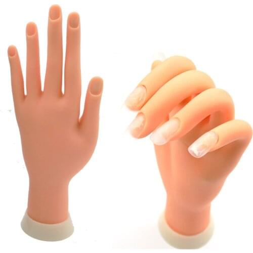Hand Nail Training Nail Practice Hand Nail Mannequin Rubber Hand Model Nail Training Practice Hand for Manicure Manicure Hand