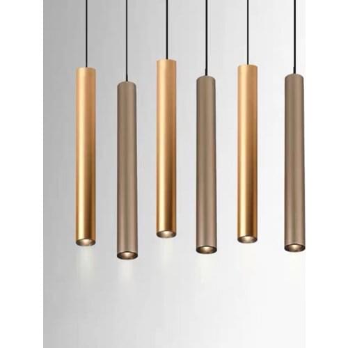 Modern Long Tube Pendant Lights Creative Restaurant Bedroom Bedside Hanging Light Shop Bar Island Counter Pendant Lamps