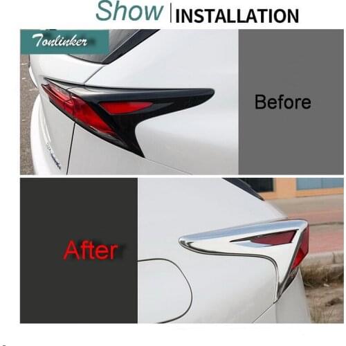 Tonlinker Cover Case Stickers for Lexus NX200 300H 200t 2016 Car Styling 2-4 PCS ABS Chrome rear headlight panels frame sticker