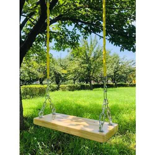 HQ SS01 Adult Children Swing Outdoor Garden Swings with Antiseptic Thicken Solid Wooden Board and Galvanized Steel Link Chain