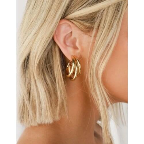 Vintage Big Round Earrings Geometry Metal Statement Earrings for Women Punk Rock Female Wedding Fashion Accessories