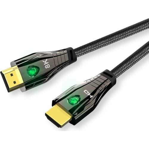 High Speed 8k 60hz Hdmi-compatible 2.1 Cable 48gbps Hd 3d Audio Video Cable Braided Cord For Apple Tv Switch Cd Dvd Xbox