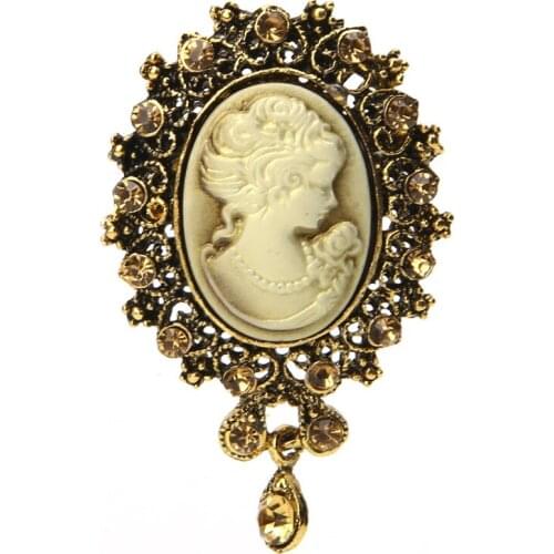 40GB Lady Vintage Cameo Victorian Style Wedding Party Women Pendant Brooch Pin