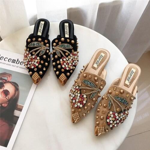 2021 New Summer Womens Flats Pointed Toe Loafers Mules Ballet Slippers Wedding Platform Casual Female Shoes Large size 43