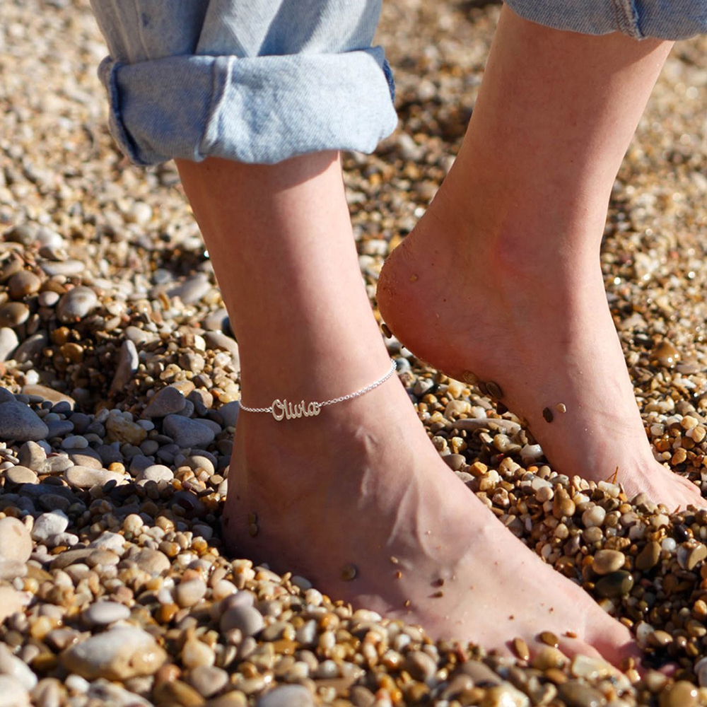 Sipuris Unique Custom Name Anklet Stainless Steel Customized Anklet for Women Jewelry Gifts Personality Letter Ankle Bracelet