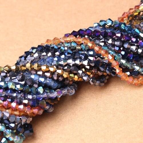 ZHUBI 100pcs 4mm Bicone Austria Crystal Beads charms Glass Bead Loose Spacer Bead for DIY Jewelry Making Bracelet Accessories