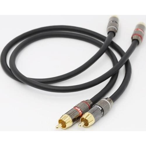1Pair OFC A53 RCA interconnect cable with 24K Gold plated HI End RCA