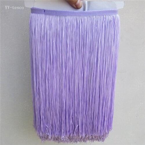 10 Meter Light purple Polyester Lace Tassel Fringe Lace Trim Ribbon Sew Latin Dress Stage Garment Curtain Accessories 30cm Width