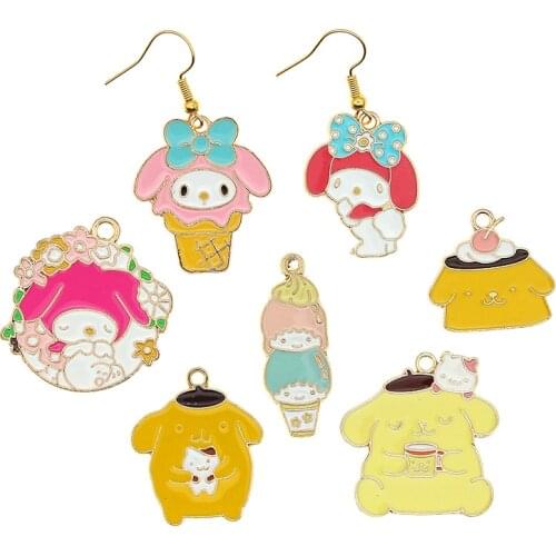 10pcs/lot Cute Cone dogs Cartoon figure Enamel Charms Pendants Metal Charms DIY Bracelet Earrings For Jewelry Accessories