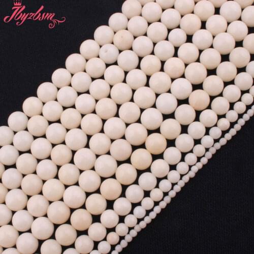2,3,4,6,8mm Smooth Round Coral Bead Ball Natural Stone Beads For DIY Necklace Bracelets Earring Jewelry Making 15" Free Shipping