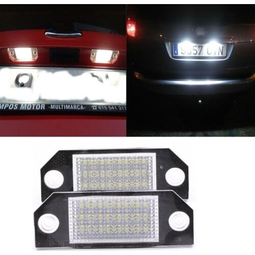 2Pcs 24SMD LED License Plate Light Lamp No Error For Ford Focus C-MAX MK2 2003-2010