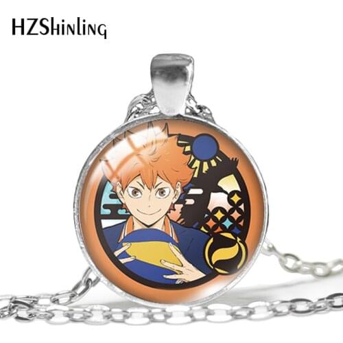 2021 New Haikyu!! Pendant Necklace Volleyball Boy Pendants Round Glass Photo Necklaces 25mm Jewelry Gifts Fan