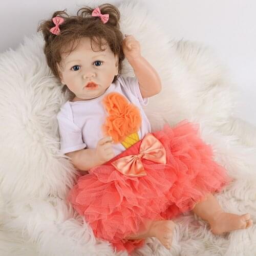23"58cm New Lovely Baby Dolls Soft Body Fashion Boneca Reborn For Kids Christmas Gift Best Playmates