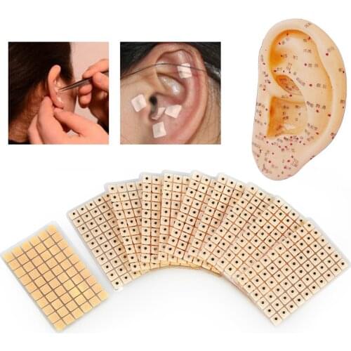 600Pcs Ear Acupuncture Massage Sticker Ear Point Massage Press Therapy Needle Seeds Patch Auricular Auriculotherapy Vaccaria