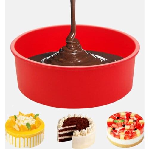 8 Inch Color Round Shape Cake Moulds Baking chocolate Mold Diy Desserts fondant Mousse Pastry Silicone Kitchen Decorating Tools