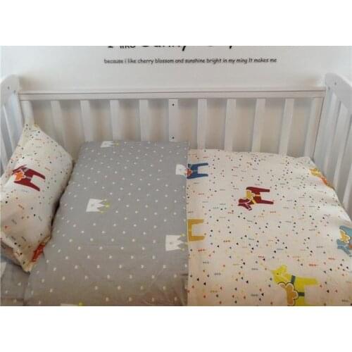 Promotion! 3PCS Cot Baby Bedding Set 100% Cotton Kids Bed Bedding ropa de cuna ,Duvet Cover/Sheet/Pillow Cover