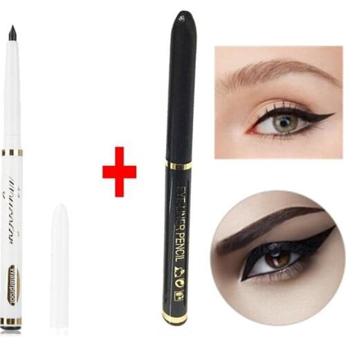 Black Liquid Eyeliner Automatic Rotating Eyeliner Quick-drying Smooth Eye Liner Pencil Waterproof Long Lasting Beauty Tools TSLM