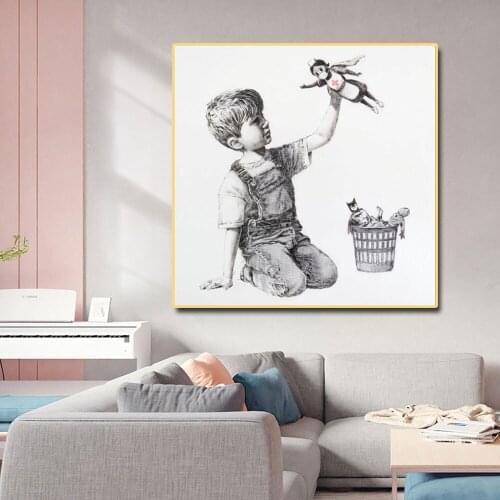 Living Room Bedroom Decorative Printing Canvas Painting Banksy Game Changer Nurse Wall Art Poster for Office Kid Room Decor Gift