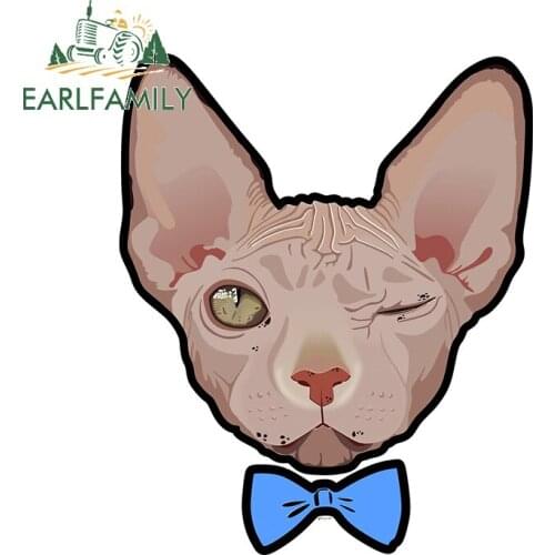 EARLFAMILY 13cm x 11.6cm for Sphinx Cat DIY Motorcycle Car Stickers Fashion Occlusion Scratch 3D Funny Decal Vehicle Decoration