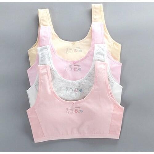 Cotton Teenage Training Underwear Bra Sports Bra Tops Girl Bras for Teens Girls Kids Underwear Student Teen Vest 8-16 Years