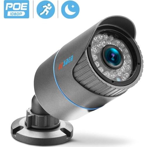 BESDER HD 1080P Outdoor Waterproof Bullet IP Camera Home Camera Motion Detect Night Vision ONVIF 2.0 P2P 48V PoE Security Camera