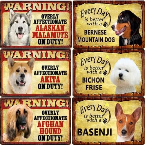 Every Day Is Better With A Pet Vintage Metal Signs Bar Cafe Home Pet Shop Wall Decor Akita Boston Terrier Basenji Poster ZSS24