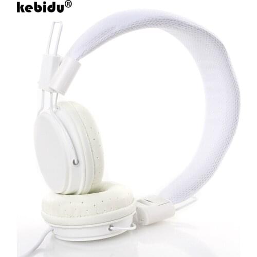 Kebidu 4 Colors HD Sound Wired Headphones Over Ear Headsets Bass HiFi Sound Music Stereo Earphone Flexible Adjustable Headset