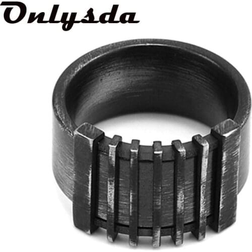 Retro statement couple line Viking Geometry rings Stainless steel Gothic boyfriend gift Male Anel Jewelry for man OSR069