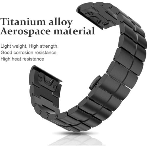 Luxery itanium Alloy band Lighter Harder Titanium Alloy Quick Release Fashion Wirstband For Garmin Fenix 5X smart ring