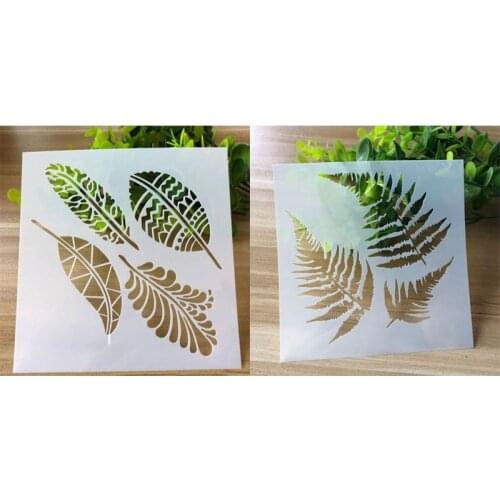 2pc Openwork PET Material Engraving Drawing Stencil DIY Scrapbook Album Decorative Coloring Embossing Painting Template Reusable