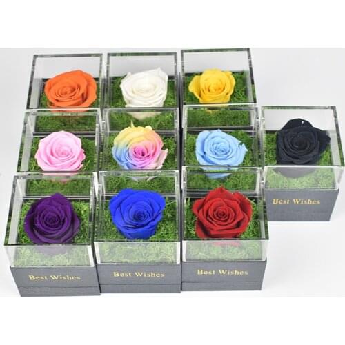 Beautiful Preserved Fresh Rose Decoration Flowers Box with Handbag for Girlfriend Mother Gif