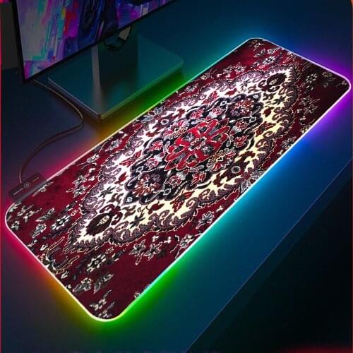 Mairuige Persian Carpet Gaming RGB Large Speed Mouse Pad Gamer Big Mouse Mat Computer Mousepad Led Backlight Mause Pad for CSGO