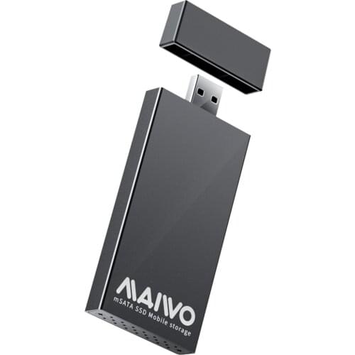 MAIWO K1642S USB 3.0 to mSATA SSD Box External Case Aluminum Alloy 5Gbps Portable Solid-State Drive Mobile Enclosure