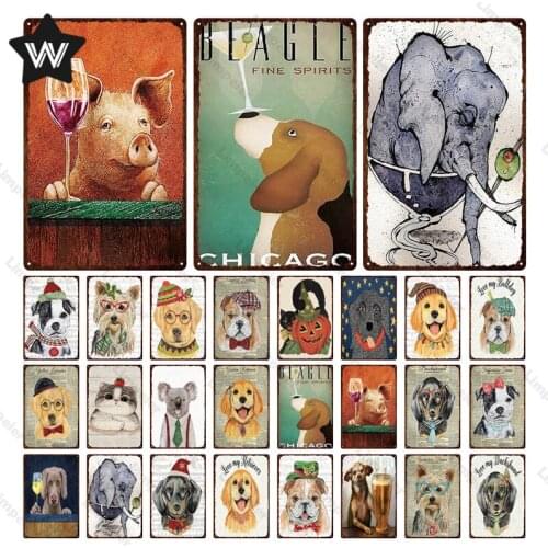 Halloween Metal Sign Pumpkin Lantern Animal Wall Art Tin Plaque Vintage Style Wall Sticker Tin Plate for Man Cave Bar Decoration