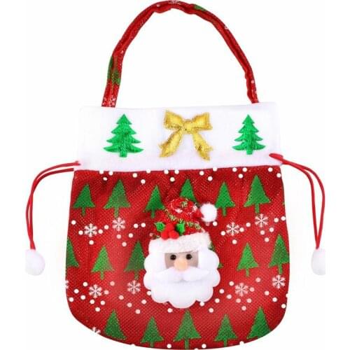 NEW Merry Christmas Gift Bags Xmas Tree Plastic Packing Bag Snowflake Christmas Candy Box New Year 2021 Kids Favors Bag Decor