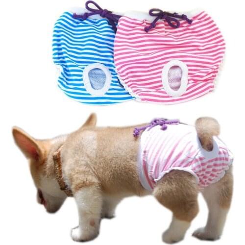 New Drawstring Pet Physiological Pant Diaper Sanitary Washable Female Dog Shorts Panties Menstruation Underwear Briefs