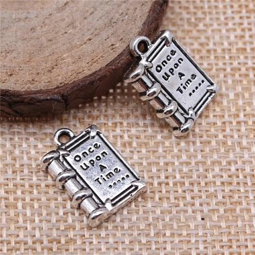 38pcs 12x18mm antique silver Once Upon A time storybook charms diy retro jewelry fit Earring keychain hair card pendant
