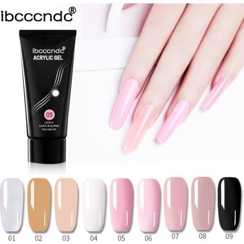 15ml Poly Nail Gel Hard Nail Acrylic Builder Gel Pink Clear Crystal UV LED Gel Tips Quick Extension Varnish 9 Colors IBCCCNDC