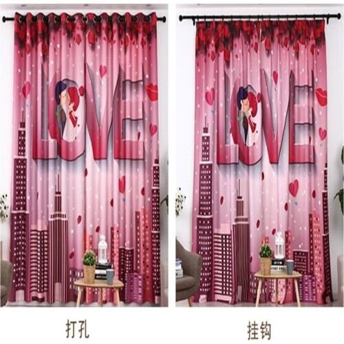 Custom any size photo Warm pink princess style wedding curtains background cloth custom blackout curtains