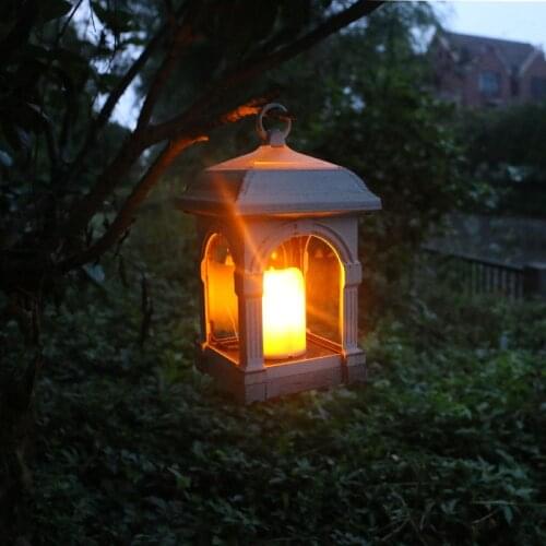 Portable Candle Lantern Shape Solar LED Light IP44 Waterproof Hang Lamp Outdoor Yard Lawn Light Home Garden Decoration ZM928
