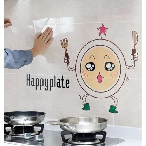 Transparent Wall Sticker 60*90cm Self-adhesive Paper Stove High Temperature oil-proof Kitchen Tile Stickers Home Decor