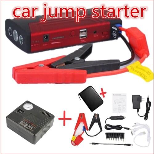 High quality Jump Starter Car Emergency For Gasoline Cars Power bank with 2 USB Port with pump for phone computer