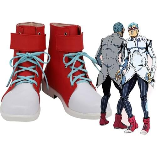 JoJos Bizarre Adventure Ghiaccio Cosplay Boots Red Shoes Custom Made Any Size for Unisex
