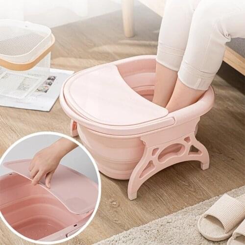 Foldable Foot Bath Portable Ordinary Massage Barrel Foot Bath Barrel Folding Basin Sauna Spa Foot Bath Bathtub With Lid