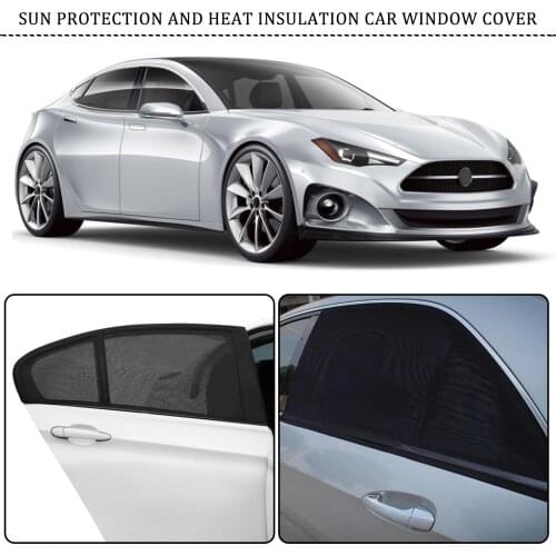 2 Pcs 54x92cm Car Polyester Rear Side Window Mesh Sun Visor Shade Cover Shield UV Protector Enhances Privacy