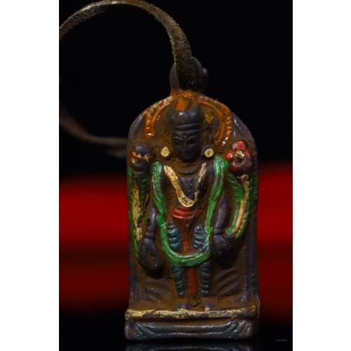 Old Bronze Tracing Green Tara Guanyin Bodhisattva statue statue Amulet Pendant Town House Exorcism Ward off evil spirits
