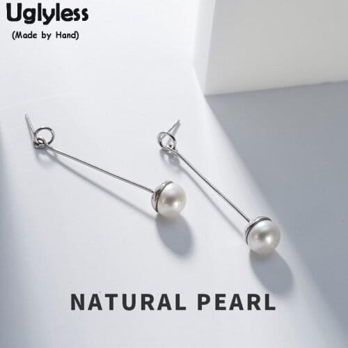 Uglyless Real S925 Sterling Silver Earrings Women Fine Jewelry Natural Pearls Earrings Elegant Lady Evening Dress Brincos Bijoux